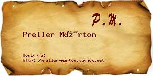 Preller Márton névjegykártya